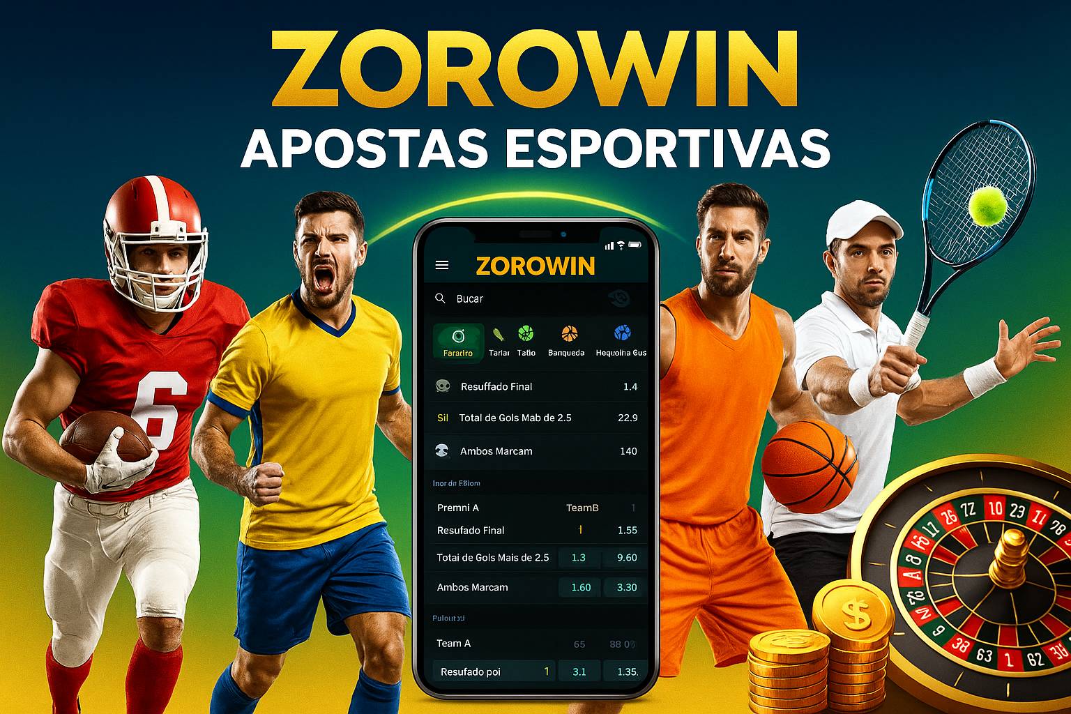 Aposte em apostas esportivas no cassino online ZOROWIN
